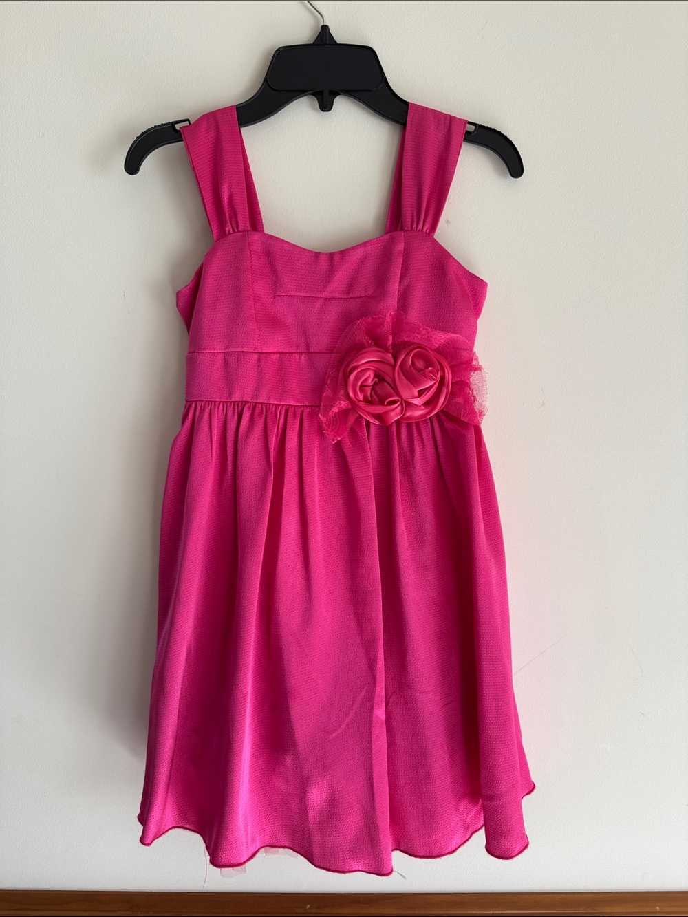 Ruby Rox Bright Pink Floral Waist Dress Girls Size 10